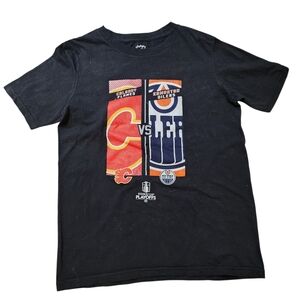 NHL Black Edmonton Oilers Calgary Flames Playoffs Kids Short Sleeve Tee